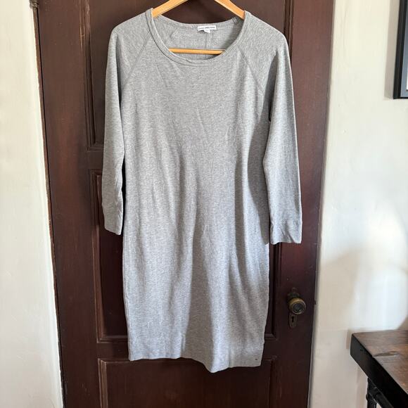 Standard JAMES PERSE | Heather Gray French Terry Sweatshirt Dress Size 2 Medium - Picture 1 of 5